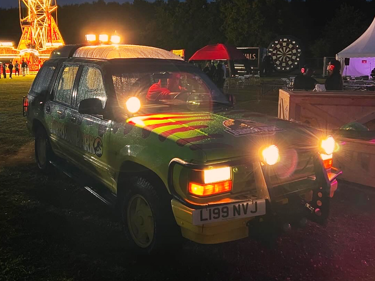 Jurassic- Park- Jeep- Hire- U K- Capital- One- Corporate- Event