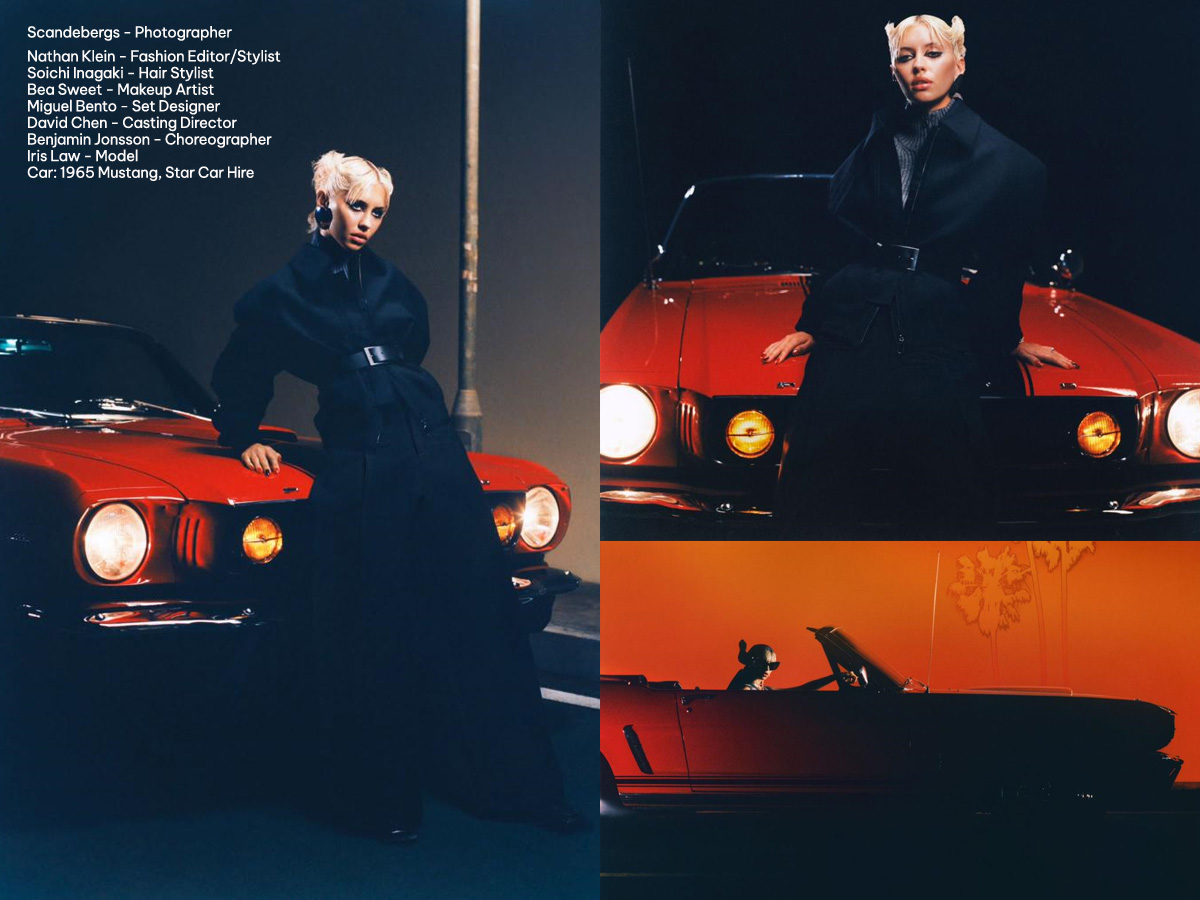 Rouge- Fashion- Book- Photo- Shoot- Iris- Law- Classic- Convertible- Mustang- Hire- London